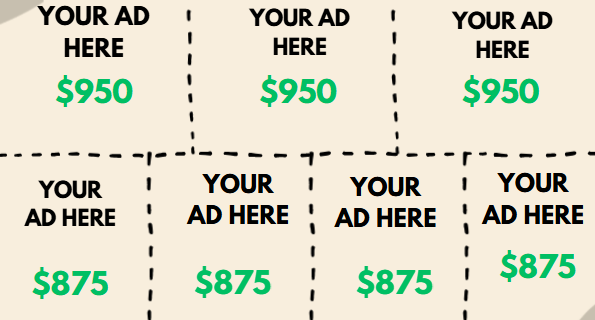 Deluxe postcard layout reference — actual slot sizes and pricing